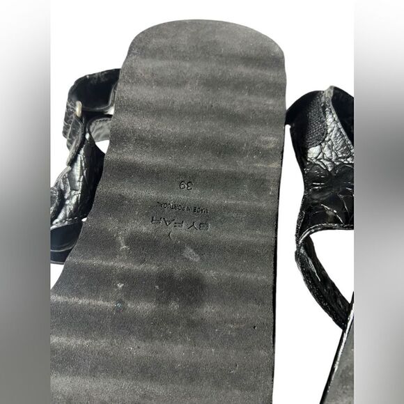 By Far Ladies Kraft Gideon Croc-Embossed Leather Sandals Black 39 - Picture 6 of 6